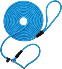 BTINESFUL 10FT / 15FT / 20FT Slip Lead Dog Leash, 15ft  1/3", blue