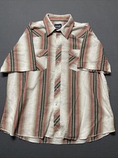 Wrangler Pearl Snap Shirt Mens XXL Short Sleeve Plaid Wrancher Western Missing