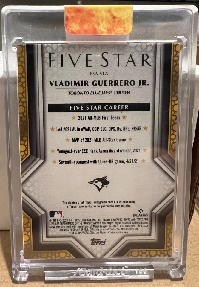 2023 topps five star vladimir guerrero jr aqua auto 35/75 - Image 2 of 2