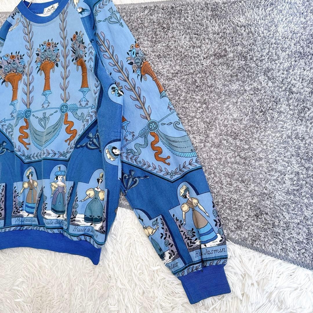 Hermes Sweatshirt Pullover with Scarf Pattern Rare Authentic Brushed image 5