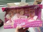 New Vintage 1993 Mattel Bedtime Barbie Doll Soft Body 11079 Dmg Box