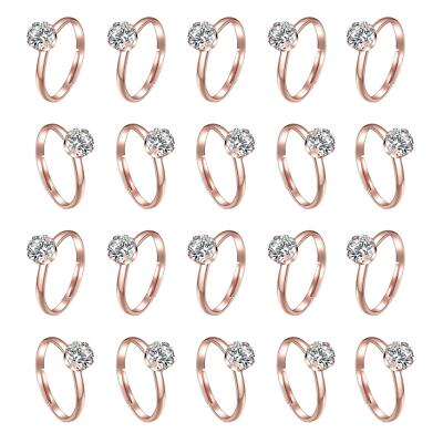 60 Pack Rose Gold Diamond Engagement Rings For Bridal Shower Party Game Wedding 
