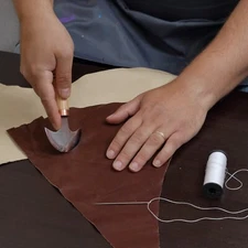 Leather round Knife. Rounded Knife, Doubled Edged For Leather Crafts-by Stamesky