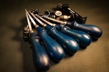 Professional blue handle Leathercraft Edge Bevelers Leather D2 Steel Edger Tools