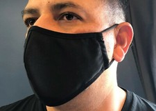 Pack of 3  Made in USA Cotton Face Mask Washable Unisex Black - L