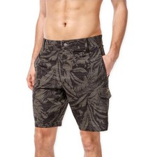 New Mens Speedo Floral Hybrid Stretch Canteen Brown Cargo Swim Board Shorts 32