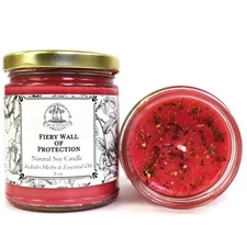 Fiery Wall of Protection 6oz Soy Candle Spell Hoodoo Voodoo Wiccan Pagan Conjure