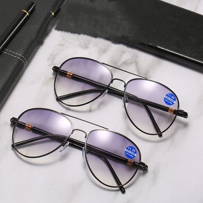 Anti blue light Bifocal for Reading Sun Glasses Gradient Grey tinting Lenses