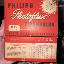 Vintage Philips Photoflux PF25 Flash Bulbs 2 packs of 10boxed opened never used