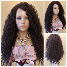 Final Sale Curly Lace Front Wig, Deep Wave Wig, Brown African American Wig