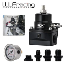 PQY Fuel Pressure Regulator with Gauge AN8 Feed AN6 Return Line AN8 End Cap