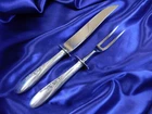 TOWLE ROSE SPRAY STERLING SILVER CARVING SET - VERY GOOD CONDITION S