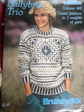 Vintage Brunswick Knitting Pattern Book 869 Ballybrae Trio Tweed Fashions