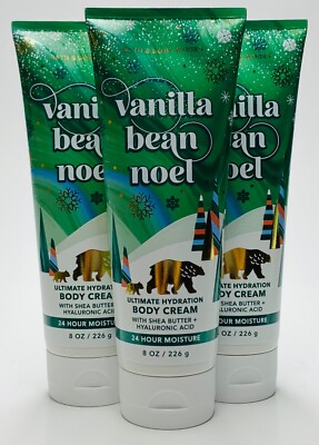 3 Bath & Body Works VANILLA BEAN NOEL Body Cream Lotion