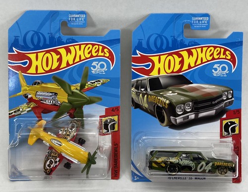 Chevelle SS 2018 Hot Wheels Daredevils '70 verde y Mad Propz amarillo/rojo - Imagen 1 de 8