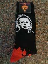 Halloween 2 II Michael Myers Blood Splatter Crew Socks 6.5-12 Adult Unisex NWT