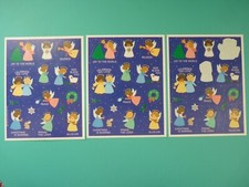 Vintage Hallmark Stickers RELIGIOUS CHRISTMAS ANGELS 3 Loose Sheets