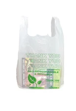 PLASTIC  T SHIRT   THANK YOU BAGS    22x 6.5 x 11.5  BIODEGRADABLE  LOWEST PRICE