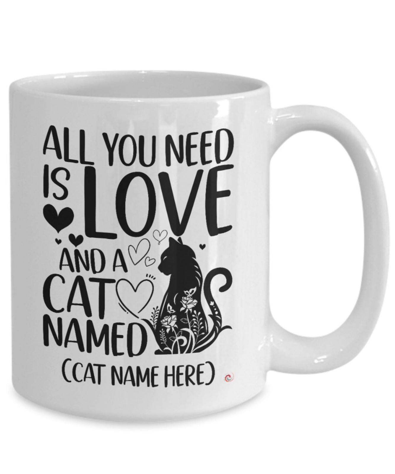 Custom Cat Mug - Love & a Cat Named Coffee on White