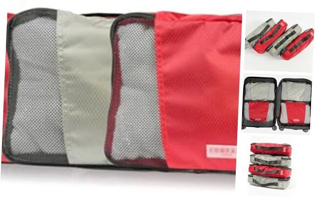 Packing Cubes for Travel - 4 Piece Luggage Organizer Cubes for Carry On Medium-image
