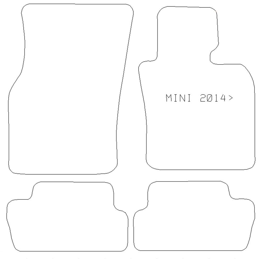 For Mini 2014+ F56 Fully Tailored 4 Piece Rubber Car Mat Set