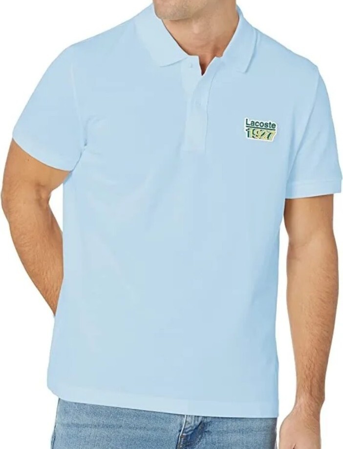 New Lacoste 1927 Men's Sz S Boys Sz L Blue Pique Polo Shirt $110