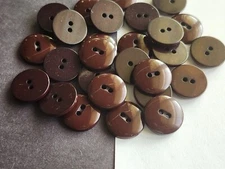 12 Espresso Brown slightly domed 2-hole sew through buttons 3/4" 19mm