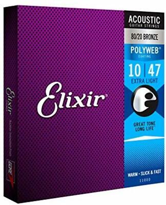 Elixir Strings 11000 Polyweb 80/20 Bronze Acoustic Guitar Strings