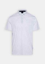 Image of Armani Exchange Men's SZ M Cotton printed Polo Shirt White Black print