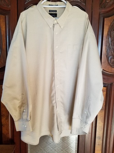 4XL Bill Blass Cream Yellow Men's Shirt Button Down Wrinkle Resist Open Striping - Picture 17 of 24