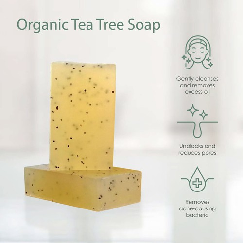 Acne Face Wash - Antibacterial Tea Tree Natural Soap for Spots Blackheads Pimple - Picture 3 of 10