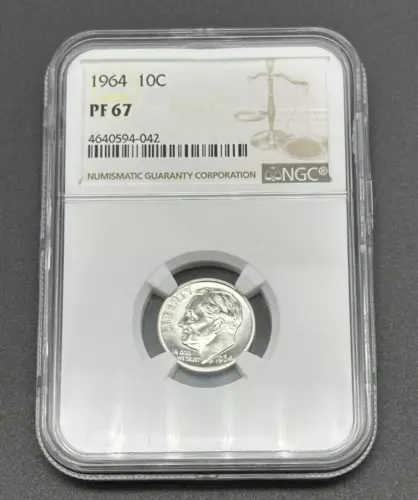 1964 10C Proof Roosevelt Ten Cent NGC PF67