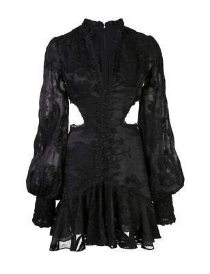 Alexis Dress Black Lace Sarabeth V-neck Mini Sz M Cutout | eBay