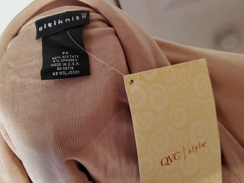 Citiknits QVC/Style Taupe Women's Size 2X Ribbon Tie Front Cardigan (NEW) - Picture 6 of 6