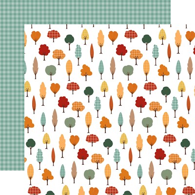 2 Sheets of Echo Park Paper HAPPY FALL 12x12 Cardstock - Fall Forest