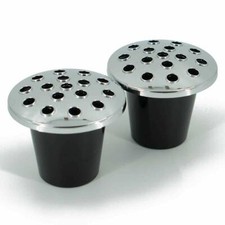 Silver Lidded Set of 2 Grave Memorial Vase Inserts Cemetery Flower Holders
