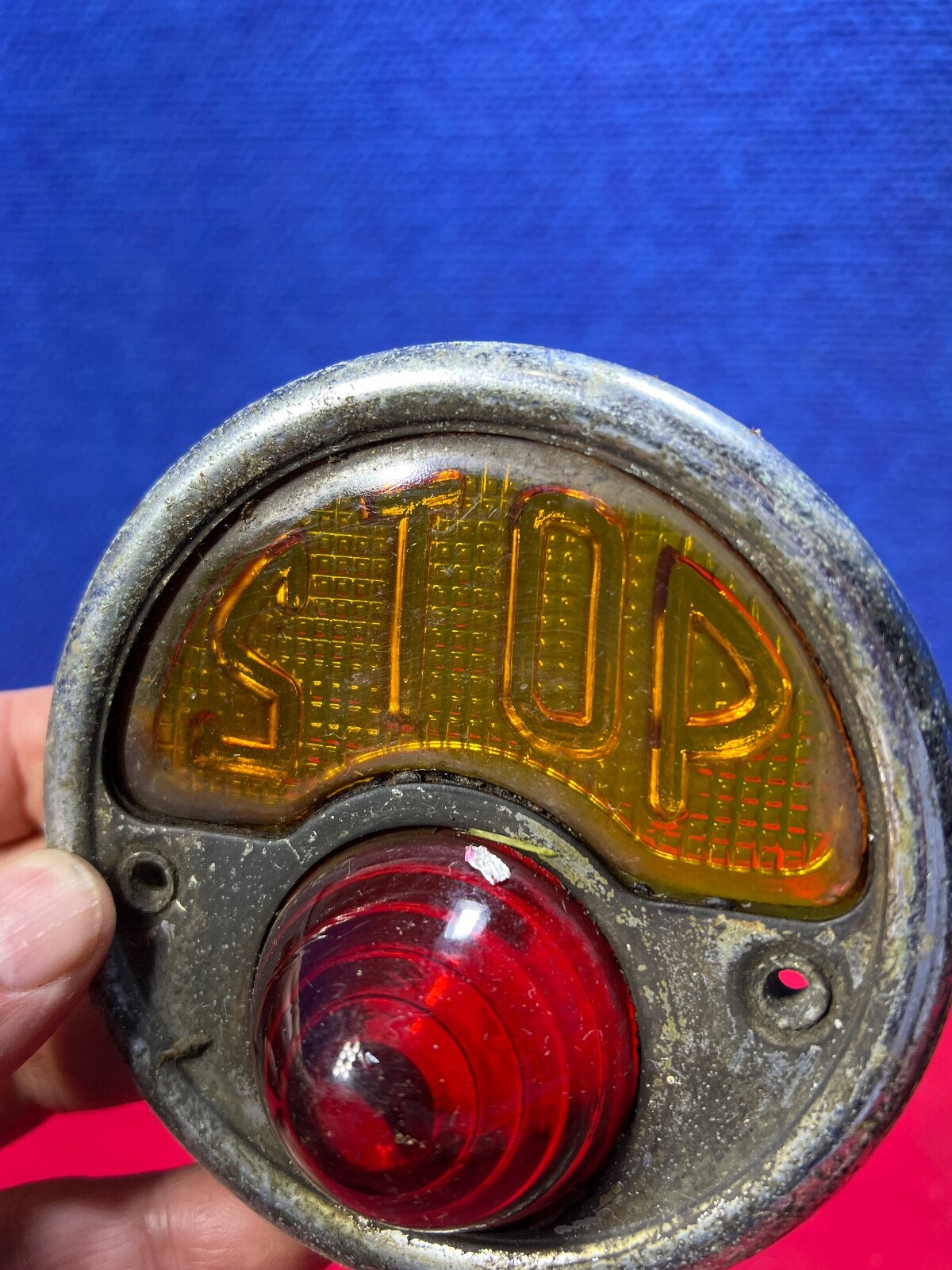 Vintage Original Automobile Tail Light Red Glass Lens AE-68 | eBay