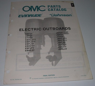 Parts Catalog OMC Ersatzteilkatalog Evinrude Johnson Electric Outboards 05/1988!