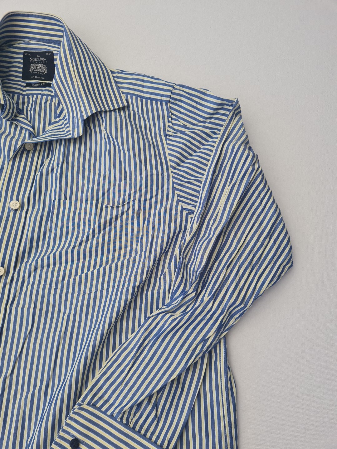 FILA Camicia uomo manica lunga a righe The Saville Row Company taglia 16 5 pollici righe blu