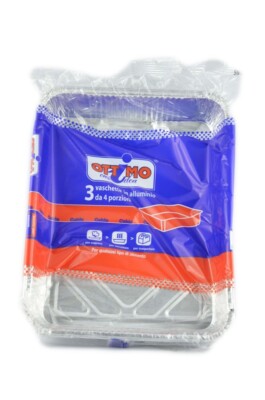 OTTIMO VASCHETTE ALLUMINIO 4 PORZIONI SENZA COPERCHIO 3PZ
