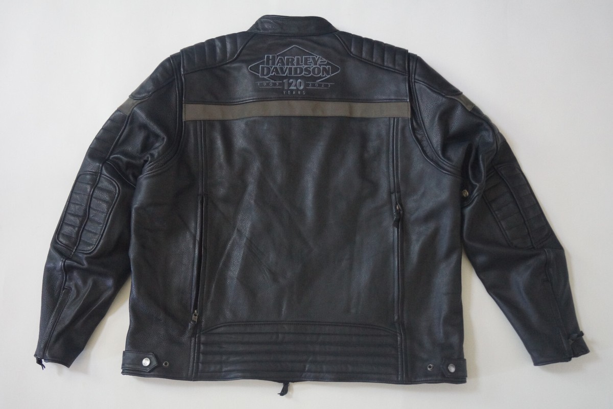 Harley Davidson Mens 120th Anniversary Triple Vent Leather Jacket