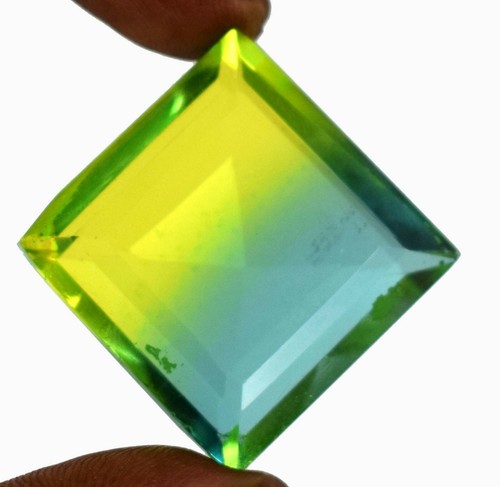 Lab-Created Bi-Color Alexandrite Gemstone 60-70 Ct Square Cut AGI Certified - Picture 12 of 12