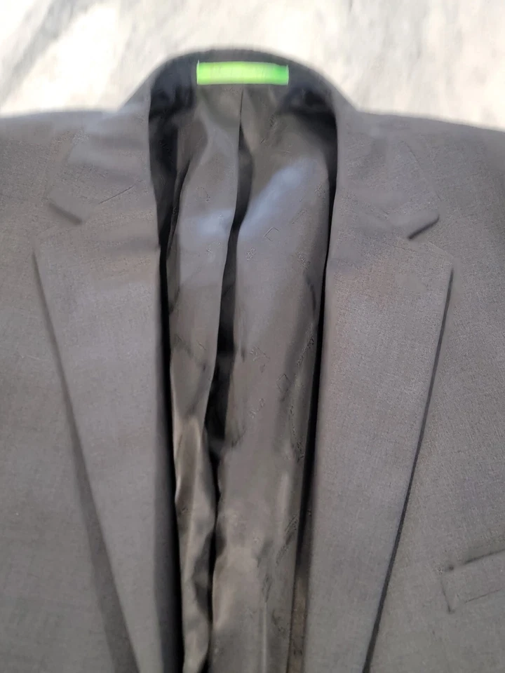 Blazer Savatore Exte 52L Para Hombre Gris Sólido Calce Moderno Plateado Botón Abrigo Deportivo Foto 3 de 4