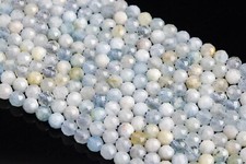 3-4MM Genuine Natural Blue Aquamarine Beads Grade A Faceted Round Loose Beads