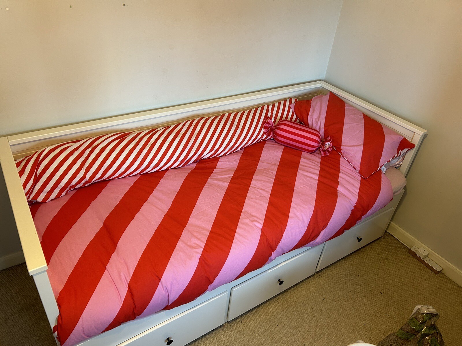 IKEA HEMNES Daybed frame with 3 drawers, white, 80x200 cm, No