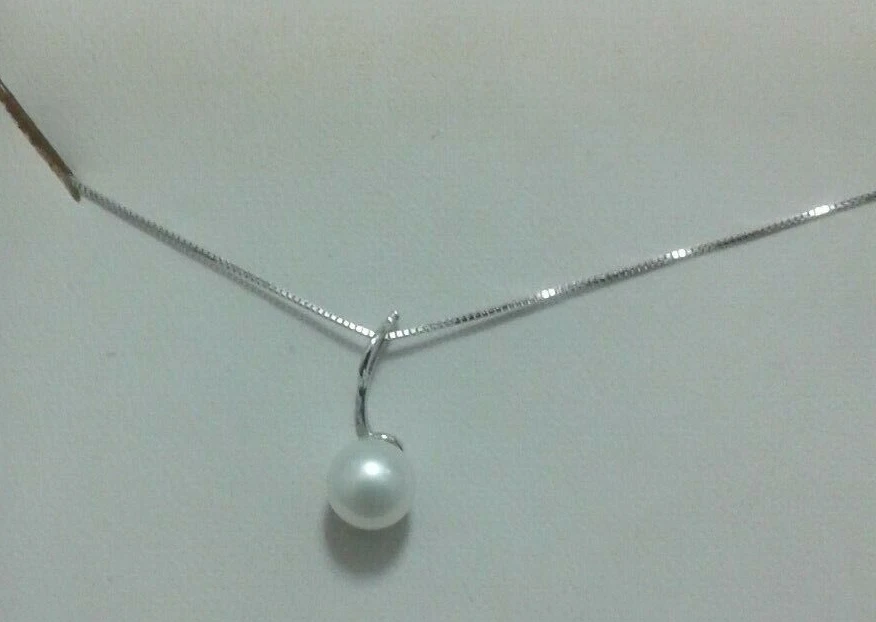 Collana oro bianco 750 18 carati con pendente con perla mm. 6,5/7 Mikiko +2290 - Immagine 2 di 4