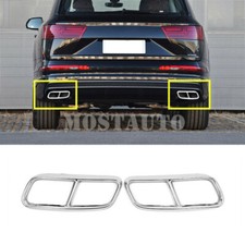 For Audi Q7 4M Stainless Steel Rear Exhaust Muffler Tail Pipe Cover 2016-2019