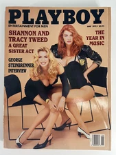 Playboy Magazine May 1991 • Playmate Carrie Yazel 36D • Shannon & Tracy Tweed 🔥