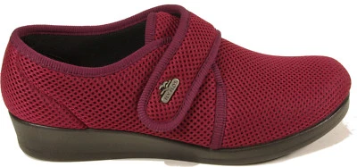 Fly Flot Hausschuhe luftig Textil Puschen Rot Klette Keilsohle NEU WEICH italy