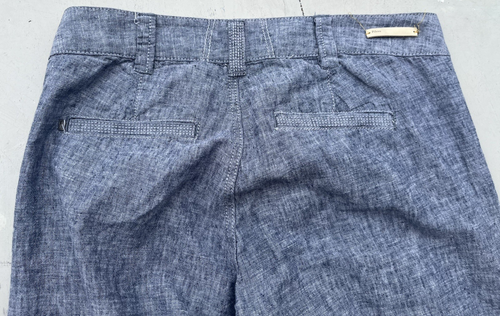 Women's Pilcro and the Letterpress Pants Blue Solid 30 Linen Wide Leg Casual NYC - Picture 10 of 16